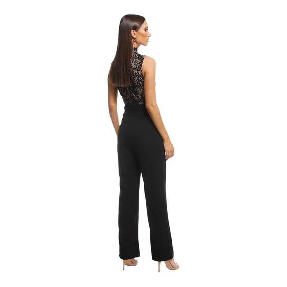 NWT MISHA Josie Black Lace High Nice Pantsuit Jumpsuit Size 0 Cocktail - Picture 5 of 15